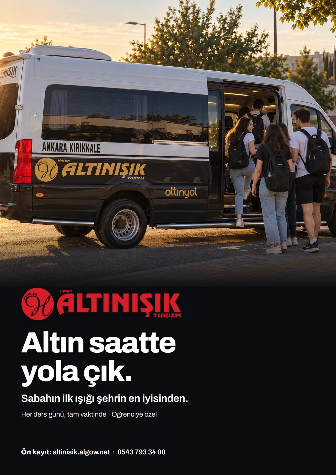 A3 poster: “Set off at golden hour.”