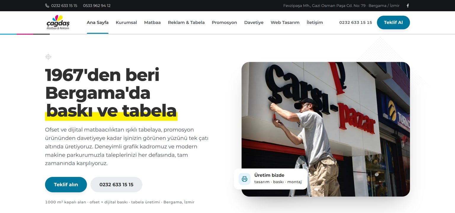 Çağdaş Matbaa & Reklam — Corporate Site