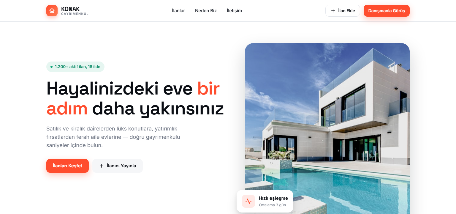 Real Estate Website — KONAK Gayrimenkul