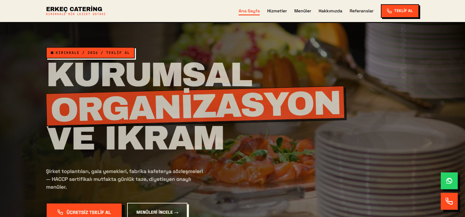Kırıkkale Catering — Catering · yemek hizmeti · AlgowAI Kırıkkale yazılım ajansı çalışması